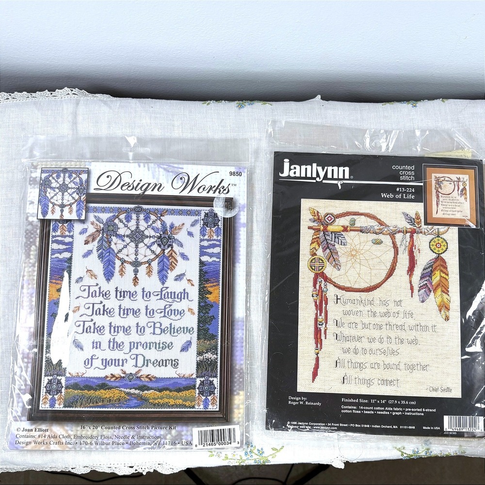Janlynn Web of Life & Design Works Believe in the Promise Cross Stitch Kits Lot